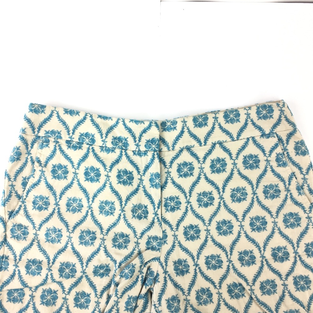 Loft Short Ivory Blue Floral Embroidery Shorts - Picture 2 of 6